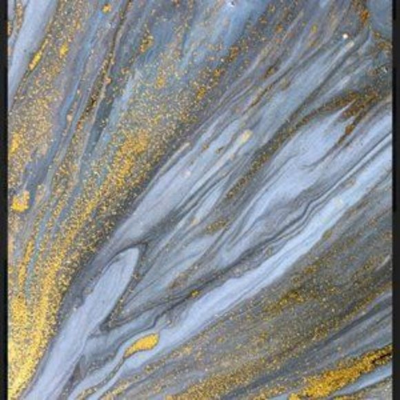 Silver grey gold modern abstract art print - Picture 3 of 3